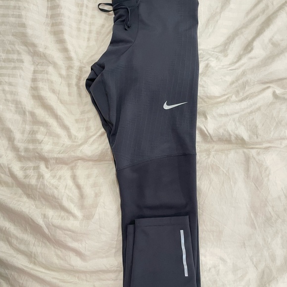 Nike Black Athletic Pants with White Swoosh